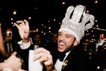 Newly married bride dancing at her wedding party